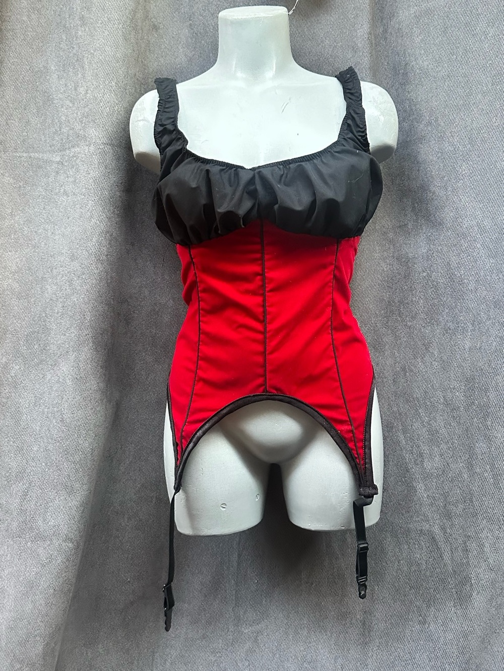 Bustier corset top red black